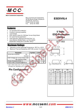 ESD5V0L4-TP datasheet  